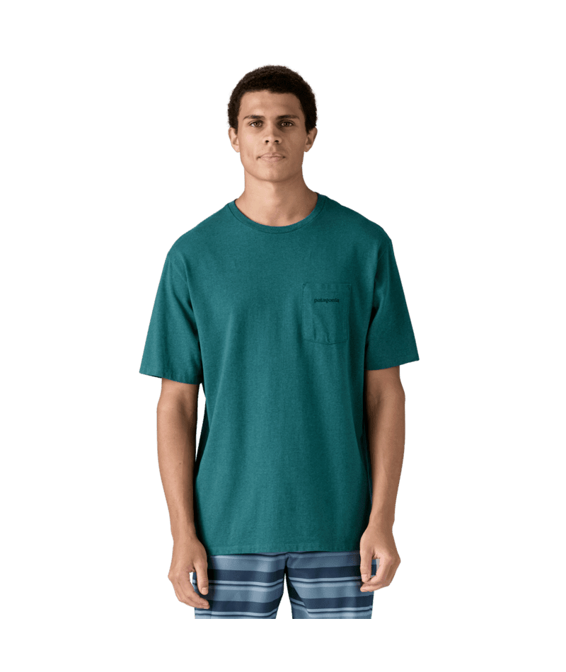 PATAGONIA Boardshort Logo Pocket T-Shirt Wetland Blue Men's Short Sleeve T-Shirts Patagonia 