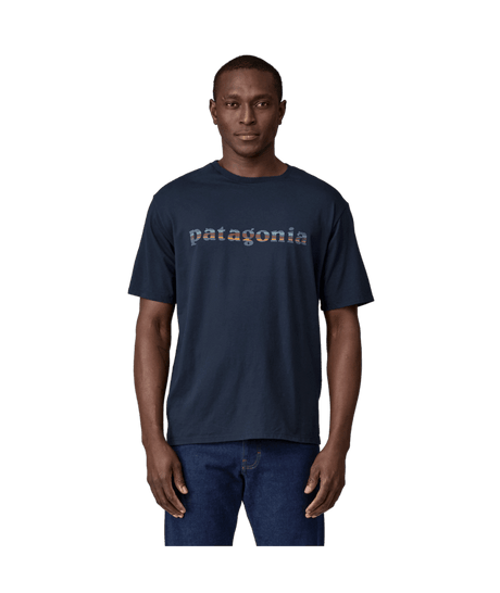 PATAGONIA '73 Text Logo Organic T-Shirt New Navy Men's Short Sleeve T-Shirts Patagonia 