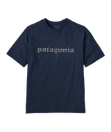 PATAGONIA '73 Text Logo Organic T-Shirt New Navy Men's Short Sleeve T-Shirts Patagonia 