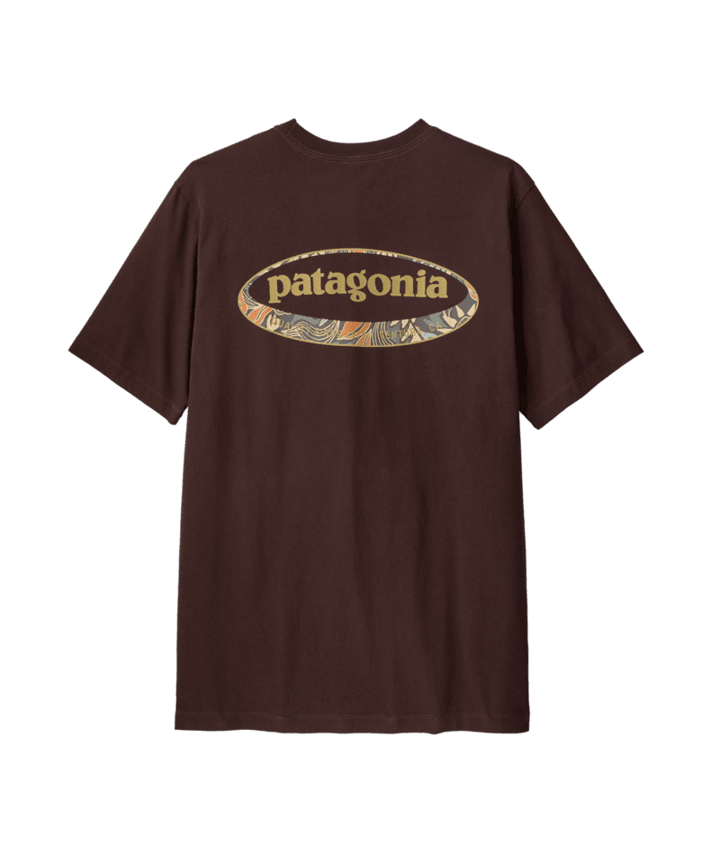 PATAGONIA '95 Oval Logo T-Shirt Den Brown/Heliotropic Men's Short Sleeve T-Shirts Patagonia 