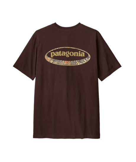 PATAGONIA '95 Oval Logo T-Shirt Den Brown/Heliotropic Men's Short Sleeve T-Shirts Patagonia 