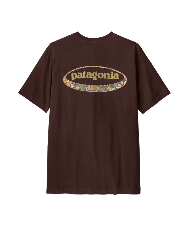 PATAGONIA '95 Oval Logo T-Shirt Den Brown/Heliotropic Men's Short Sleeve T-Shirts Patagonia 