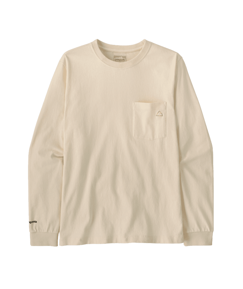PATAGONIA Long-Sleeved Midweight Fitz Roy Massif Pocket Tee Undyed Natural Men's Long Sleeve T-Shirts Patagonia 