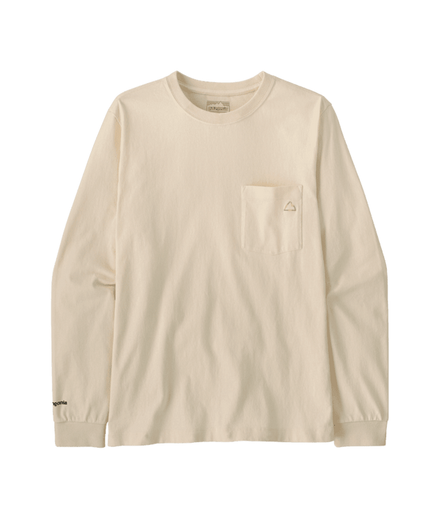 PATAGONIA Long-Sleeved Midweight Fitz Roy Massif Pocket Tee Undyed Natural Men's Long Sleeve T-Shirts Patagonia 