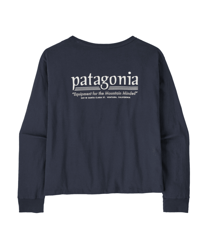 PATAGONIA Women's Long-Sleeved Hut Tripper Easy-Cut T-Shirt Smolder Blue Women's Long Sleeve T-Shirts Patagonia 