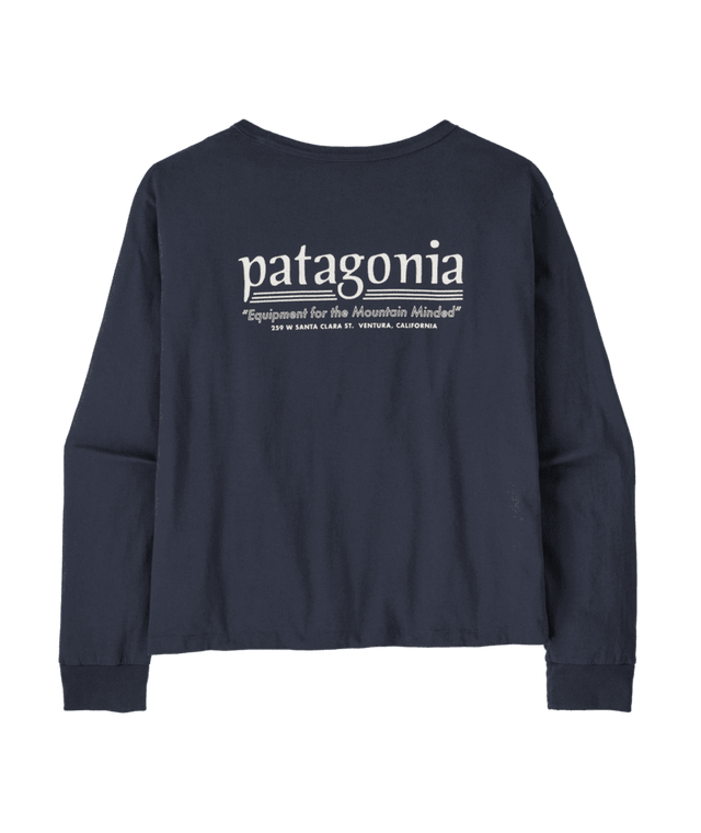 PATAGONIA Women's Long-Sleeved Hut Tripper Easy-Cut T-Shirt Smolder Blue Women's Long Sleeve T-Shirts Patagonia 