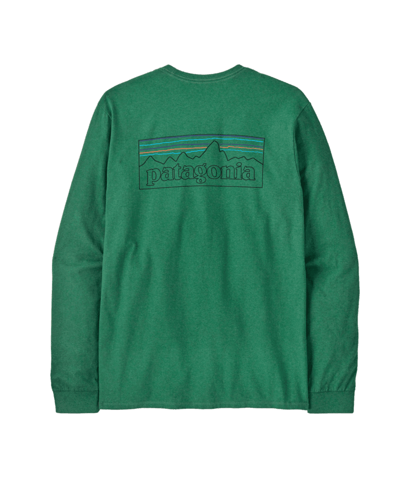 PATAGONIA P-6 Logo Long Sleeve T-Shirt P-6 Outline/Heartleaf Green Men's Long Sleeve T-Shirts Patagonia 