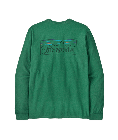 PATAGONIA P-6 Logo Long Sleeve T-Shirt P-6 Outline/Heartleaf Green Men's Long Sleeve T-Shirts Patagonia 