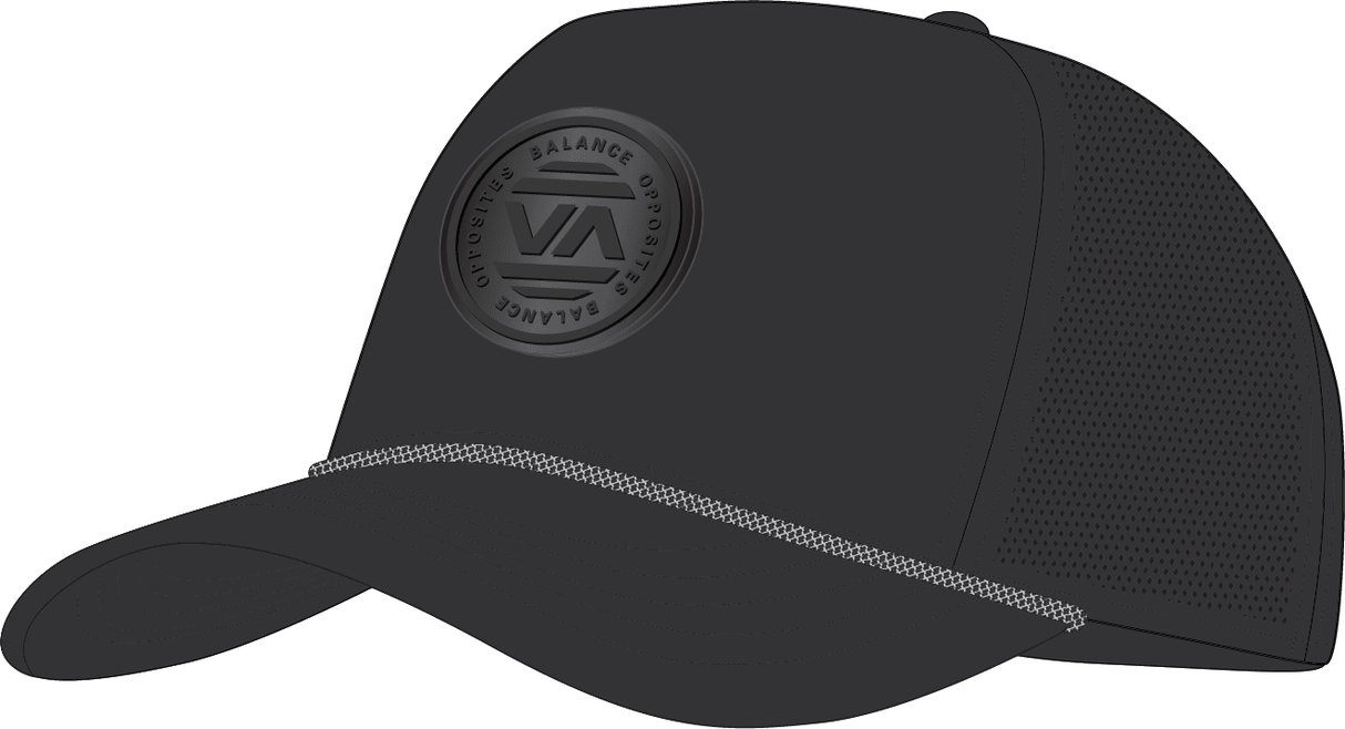 RVCA Modfit Snapback Hat Black Men's Hats RVCA 
