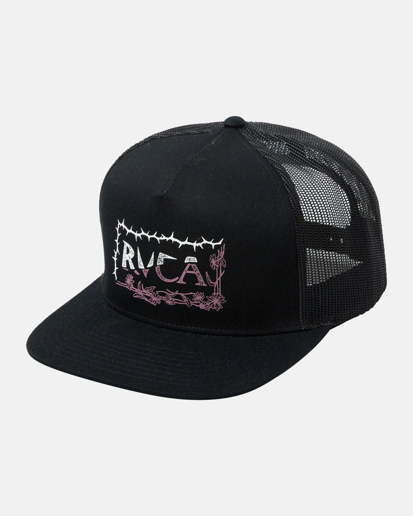 RVCA Sharp Split Trucker Hat Black Men's Hats RVCA 