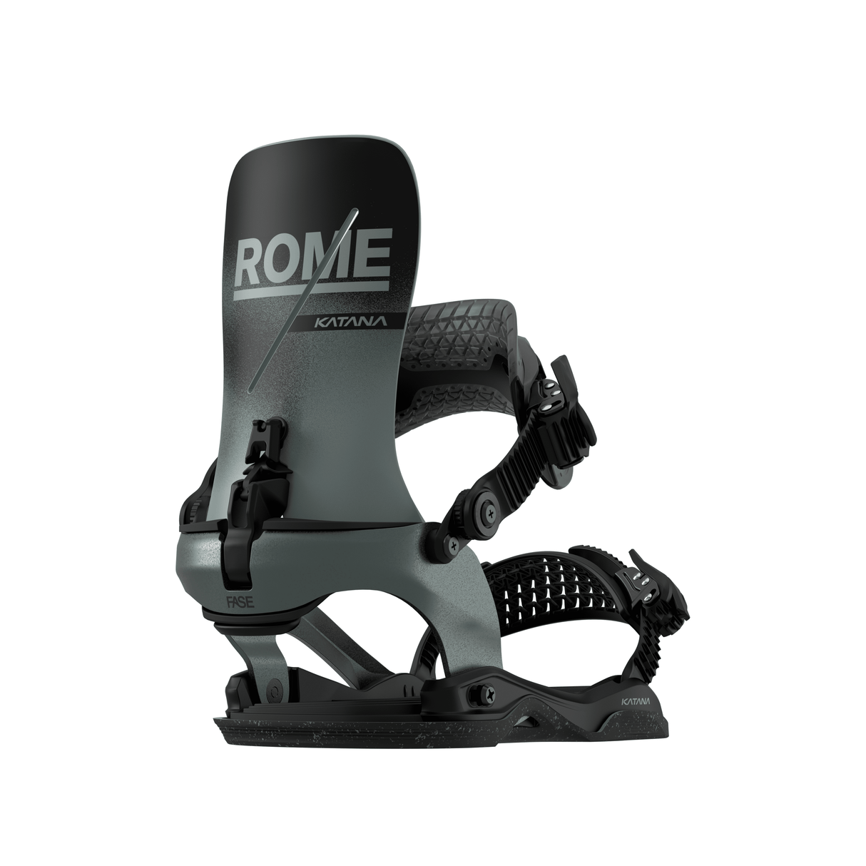 ROME Katana AsymWrap FASE Snowboard Bindings Slate 2026 Men's Snowboard Bindings Rome 