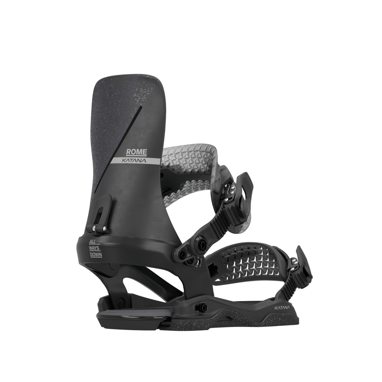ROME Women's Katana AsymWrap Snowboard Bindings Black 2026 Women's Snowboard Bindings Rome 