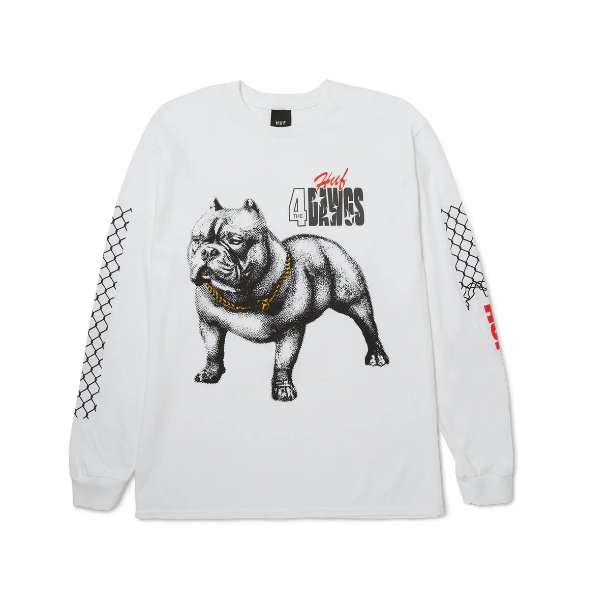 HUF 4 The Dawgs Long Sleeve T-Shirt White Men's Long Sleeve T-Shirts Huf 