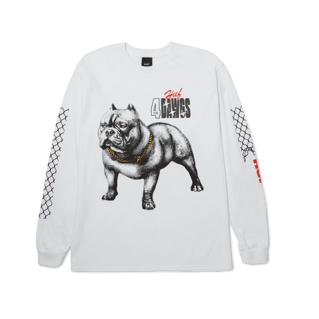 HUF 4 The Dawgs Long Sleeve T-Shirt White Men's Long Sleeve T-Shirts Huf 