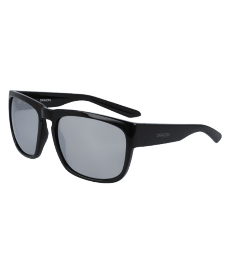 DRAGON Rune XL Shiny Black - Silver Ion Sunglasses Sunglasses Dragon 