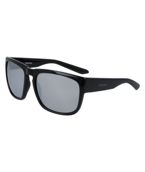 DRAGON Rune XL Shiny Black - Silver Ion Sunglasses Sunglasses Dragon 
