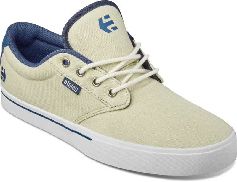 ETNIES Jameson 2 Eco Shoes Tan/Blue/White Men's Skate Shoes Etnies 