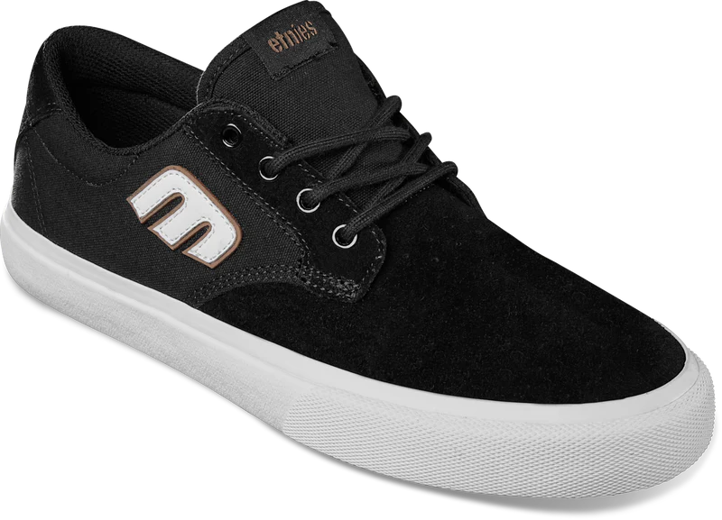 ETNIES Barge Plus Shoes Black/White Men's Skate Shoes Etnies 