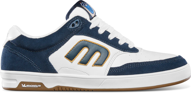 ETNIES The Aurelien Shoe White/Navy/Gold Men's Skate Shoes Etnies 