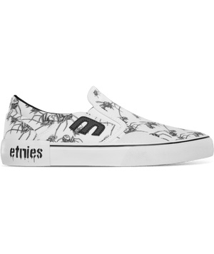 ETNIES Marana Slip X Bones Shoes White/Black Men's Skate Shoes Etnies 