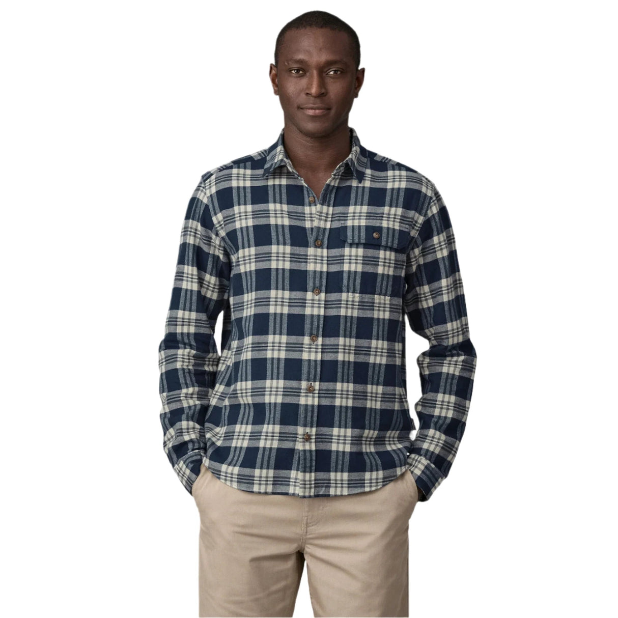 PATAGONIA Lightweight Fjord Flannel Long Sleeve Button-Up Shirt Base Camp/New Navy Men's Long Sleeve Button Up Shirts Patagonia 