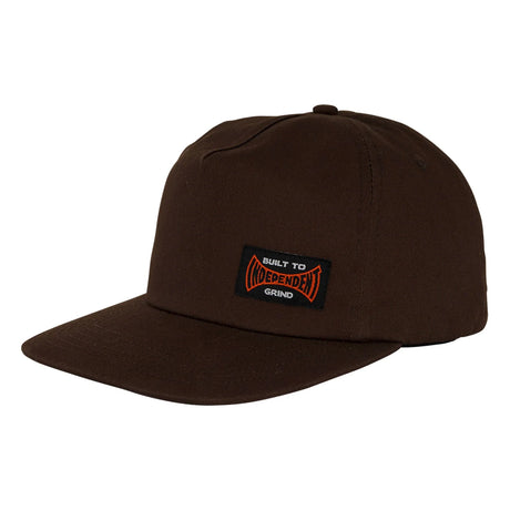 INDEPENDENT Built To Grind Snapback Hat Chocolate Men's Hats Independent 