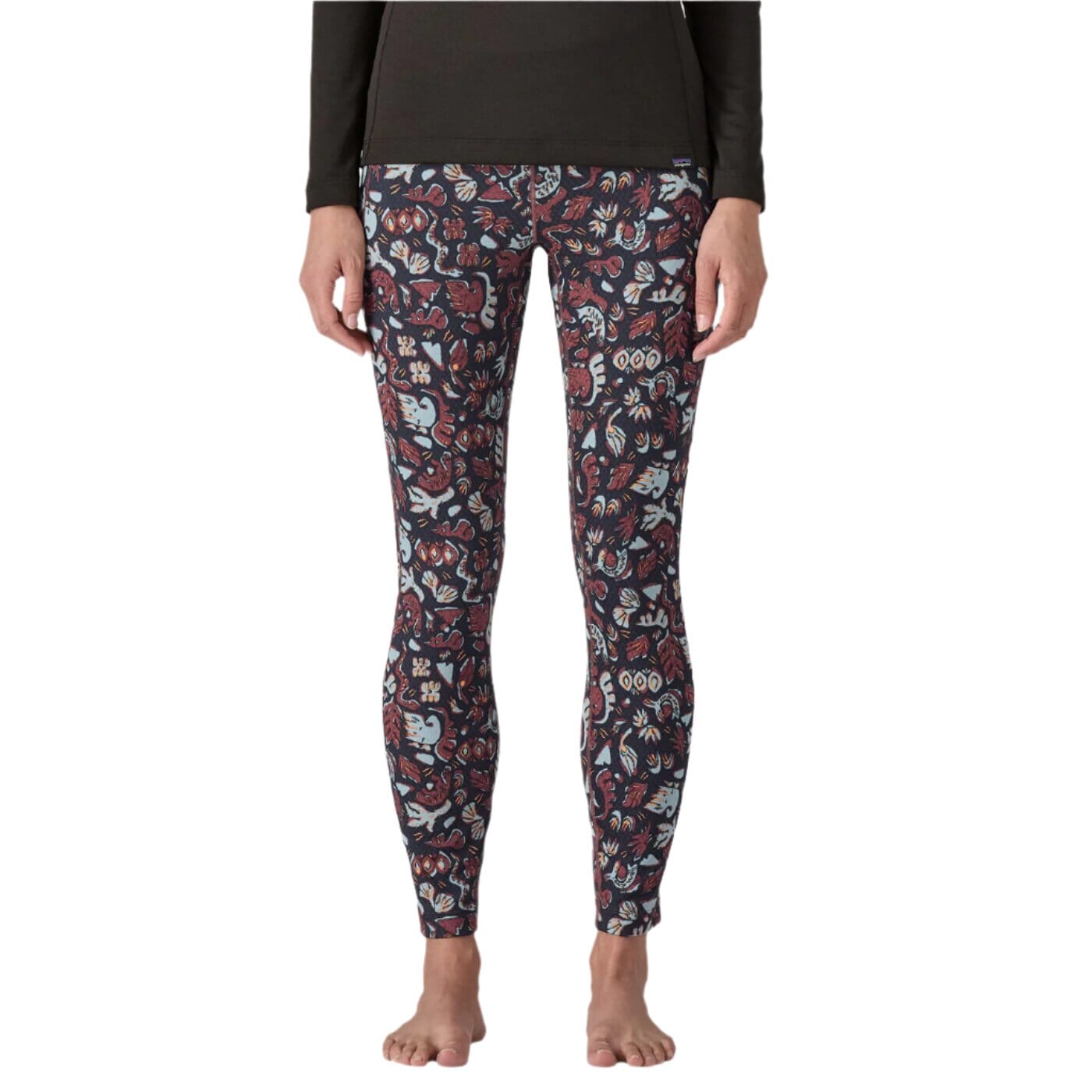 PATAGONIA Women's Cap Mid-Weight Base Layer Pant Across Oceans/Dulse Mauve Women's Base Layers Patagonia 