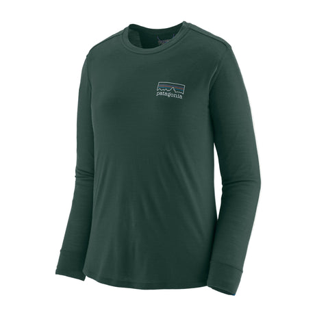 PATAGONIA Women's Long-Sleeve Capilene Cool Merino Graphic Base Layer Shirt Fitz Roy Strava/Cascade Green Women's Base Layers Patagonia 