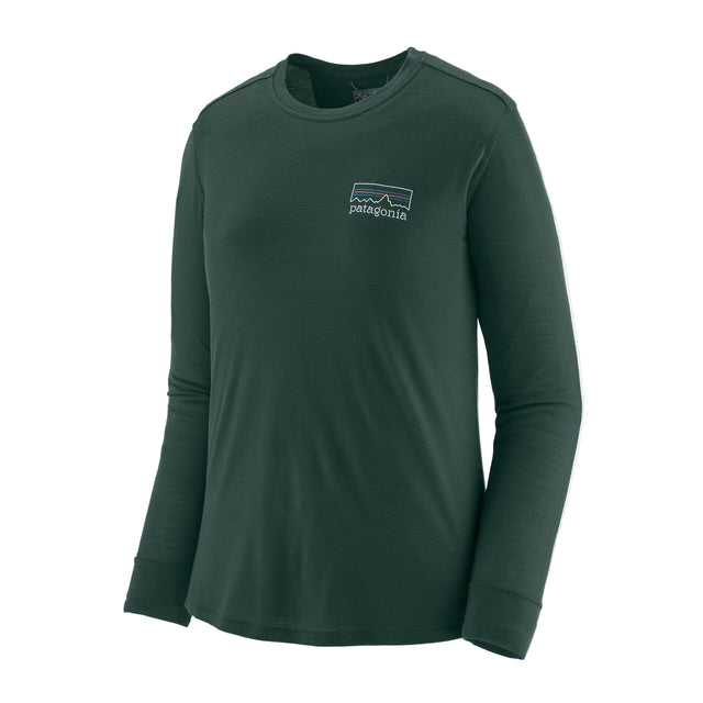 PATAGONIA Women's Long-Sleeve Capilene Cool Merino Graphic Base Layer Shirt Fitz Roy Strava/Cascade Green Women's Base Layers Patagonia 