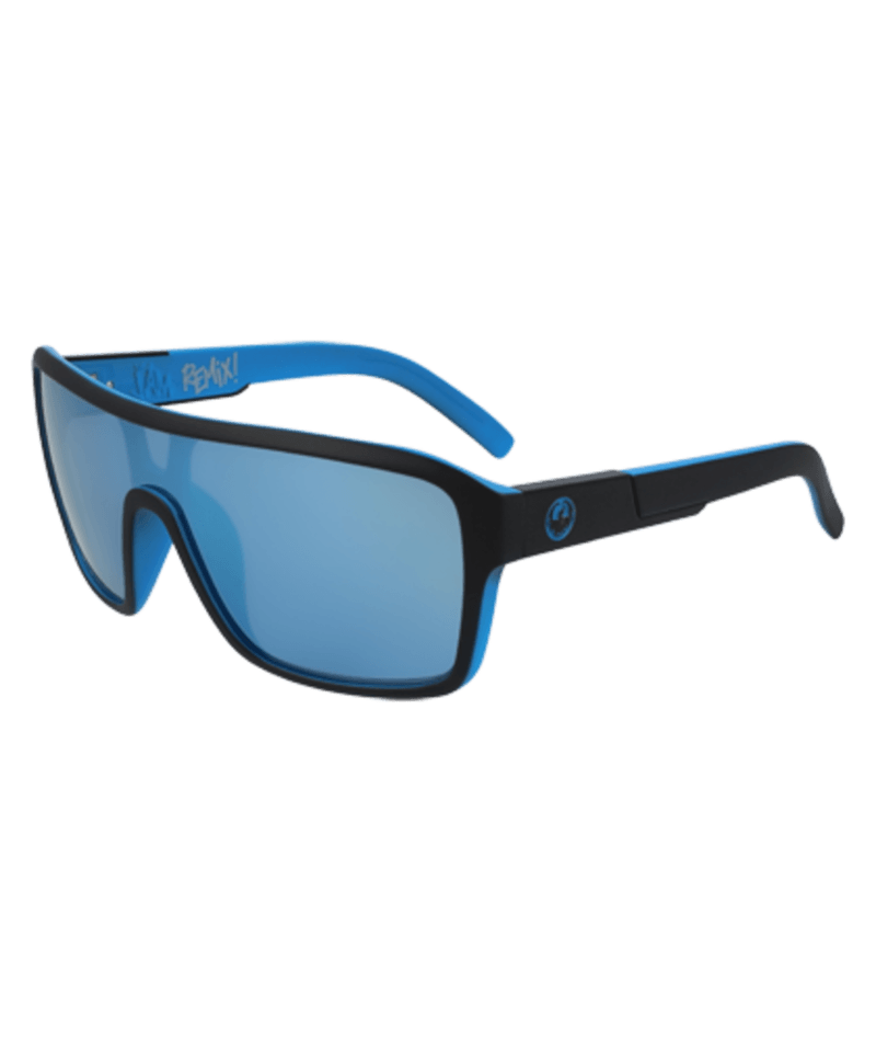 DRAGON Remix Matte Black - Lumalens Sky Blue Ion Sunglasses Sunglasses Dragon 