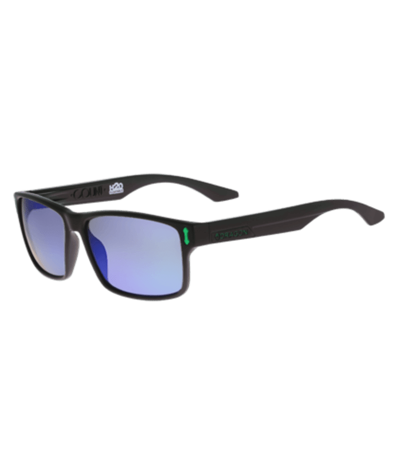 DRAGON Count H2O Matte Black - Lumalens Green Ion Polarized Sunglasses Sunglasses Dragon 