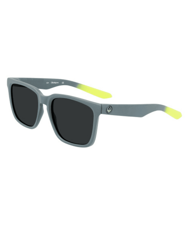 DRAGON Baile XL Matte Charcoal Lime - Lumalens Smoke Sunglasses Sunglasses Dragon 