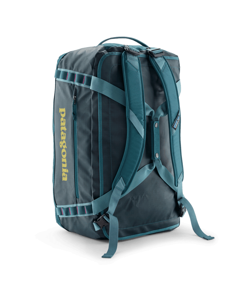 PATAGONIA Black Hole 55L Duffel Tidal Teal With Luminous Pink Duffle Bags Patagonia 