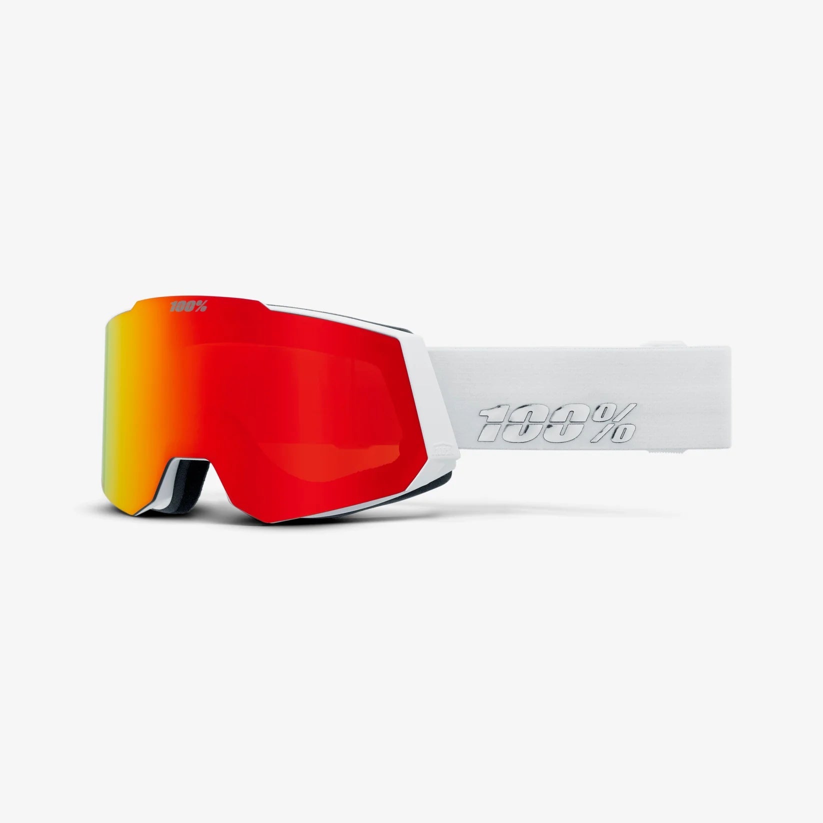 100% Snowcraft White - HiPER Red Mirror + HiPER Turquoise Mirror Snow Goggle Snow Goggles 100% 