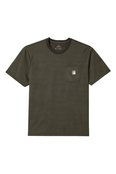BRIXTON Journey Short Sleeve Pocket T-Shirt Olive Tiger Camo Men's Short Sleeve T-Shirts Brixton 