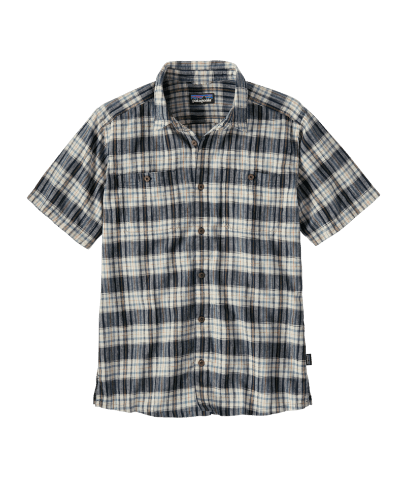 PATAGONIA Back Step Short Sleeve Button Up Sunlight/New Navy Men's Short Sleeve Button Up Shirts Patagonia 