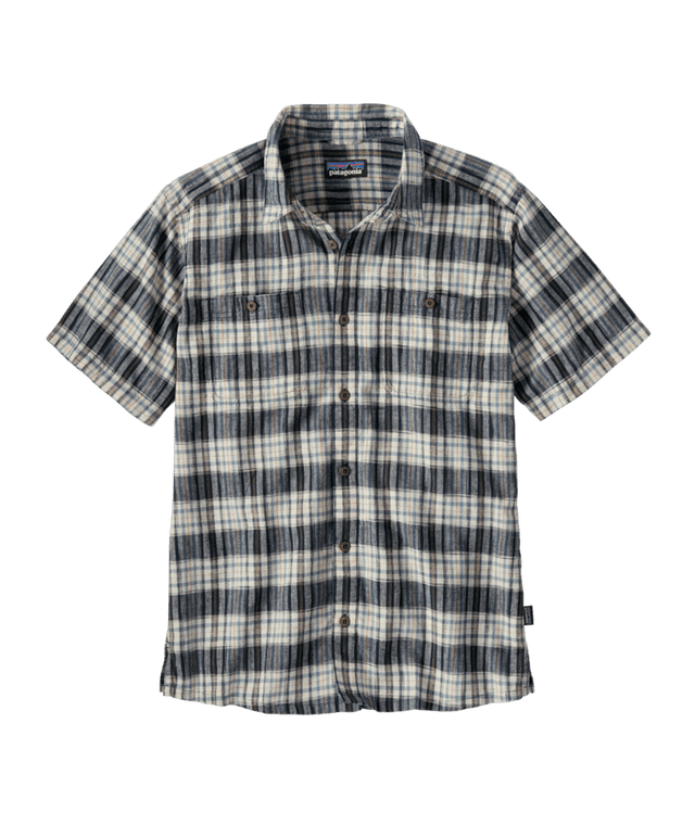 PATAGONIA Back Step Short Sleeve Button Up Sunlight/New Navy Men's Short Sleeve Button Up Shirts Patagonia 