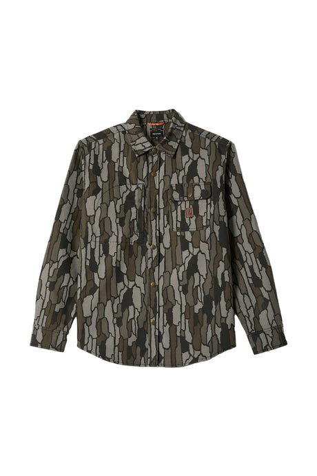 BRIXTON Builders Stretch Overshirt Bark Camo Men's Street Jackets Brixton 