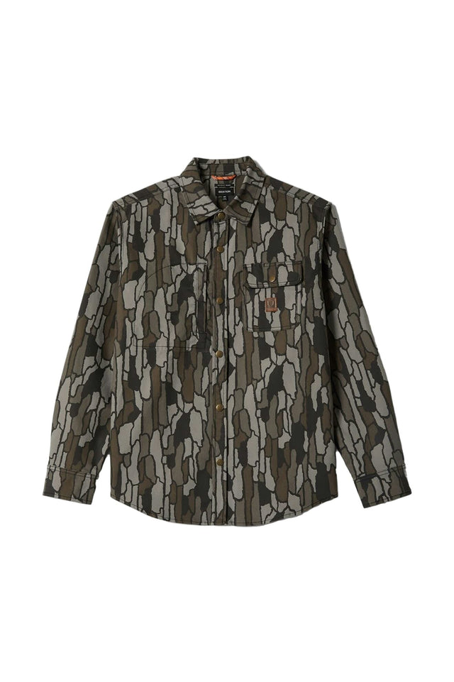 BRIXTON Builders Stretch Overshirt Bark Camo Men's Street Jackets Brixton 