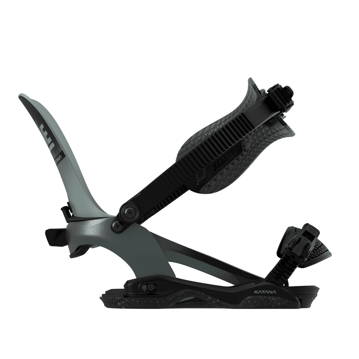 ROME Katana AsymWrap FASE Snowboard Bindings Slate 2026 Men's Snowboard Bindings Rome 