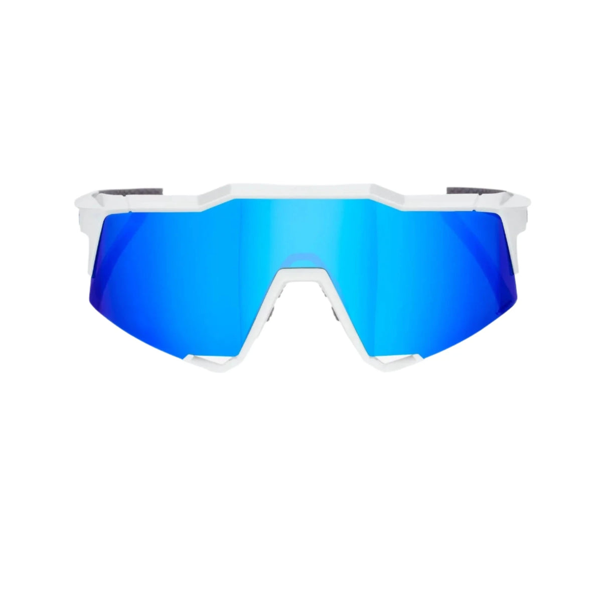 100% Speedcraft Matte White - HiPER Blue Multilayer Mirror Sunglasses Sunglasses 100% 