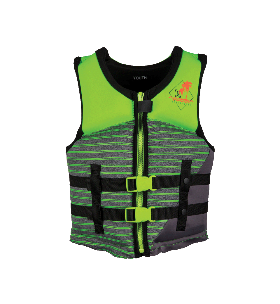 RONIX Youth Vision CGA Wake Vest Lime Heather Youth Wake Vests Ronix 