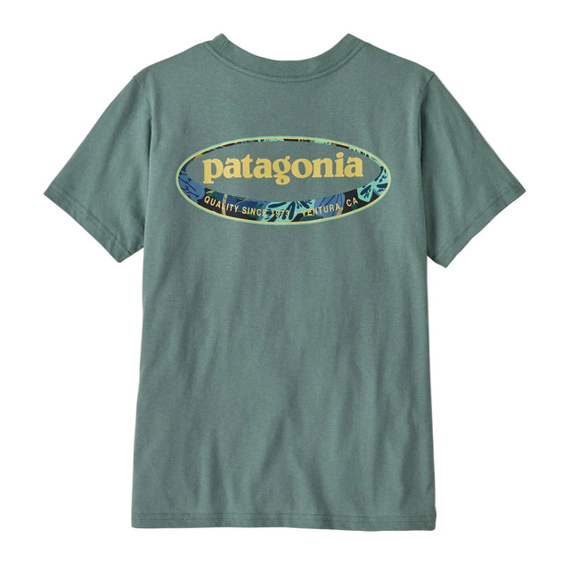 PATAGONIA Kid's Graphic T-Shirt '95 Oval Logo Tropiclimb/Blue Sage Boy's T-Shirts Patagonia 