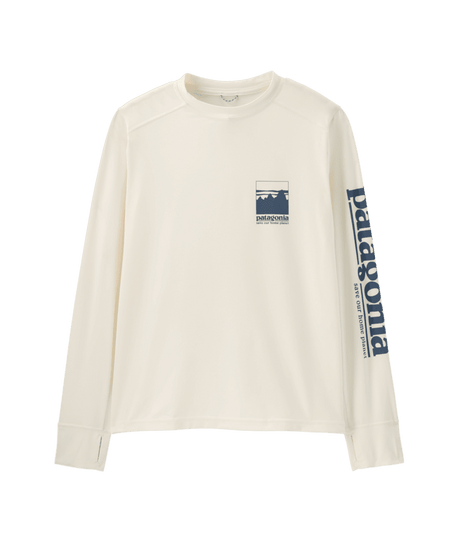 PATAGONIA Kids Capilene Silkweight Long Sleeve T-Shirt Alpine Icon/White Boy's Long Sleeve T-Shirts Patagonia 
