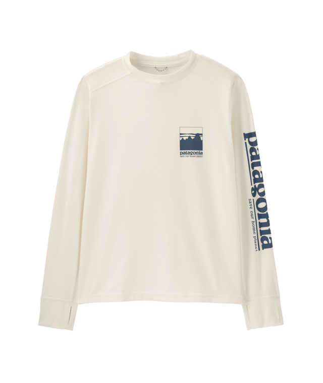 PATAGONIA Kids Capilene Silkweight Long Sleeve T-Shirt Alpine Icon/White Boy's Long Sleeve T-Shirts Patagonia 
