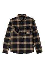 BRIXTON Bowery Heavyweight Flannel Black/Cream Men's Flannel Shirts Brixton 