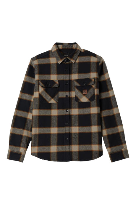 BRIXTON Bowery Heavyweight Flannel Black/Cream Men's Flannel Shirts Brixton 
