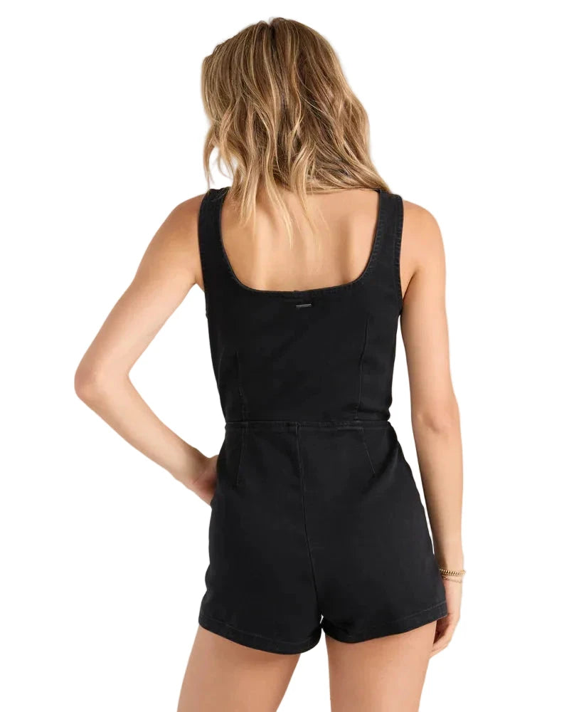 VOLCOM Women's Cruz Control Romper Black Combo Women's Rompers & Jumpsuits Volcom 