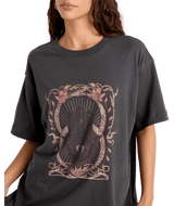 VOLCOM Women's Gatekeeper Stones Throw T-Shirt Vintage Black Women's Short Sleeve T-Shirts Volcom 
