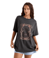 VOLCOM Women's Gatekeeper Stones Throw T-Shirt Vintage Black Women's Short Sleeve T-Shirts Volcom 